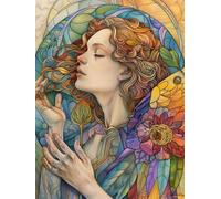 N.LANSHAN 11Ct Diy Kreuzstich Stickpackungen Engel Frau Embroidery Kit Fantasie Engeldiy Starter Stickbild Erwachsene Anfanger Stickpackungen Kreuzstich Handwerk Geschenk 40x50cm