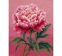 N.LANSHAN 11CT Diy Kreuzstich Stickpackungen Rosa Pfingstrose Stickvorlagen Stickbilder Kreuzstich Vorgedruckt, Bilder Stickerei Set Diy Stickpackung Kits 40x50cm