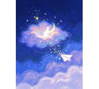N.LANSHAN 11CT Diy Stickset Für Anfänger Zeichentrickkatzen Und Der Sternenhimmel Stickvorlagen Wasserlöslich Kreuzstich Stickpackung Sticken Stickbild Set Für Erwachsene Anfänger 80x100cm