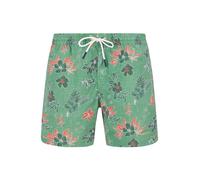 N.Z.A. Badeshorts Herren Baumwoll-Stretch grün floral, M