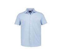 N.Z.A. Hemd Herren Kurzarm Baumwoll-Piqué blau, L
