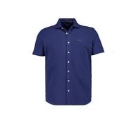 N.Z.A. Hemd Herren Kurzarm Baumwoll-Piqué blau, L
