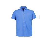 N.Z.A. Hemd Herren Kurzarm Baumwoll-Piqué blau, XXL