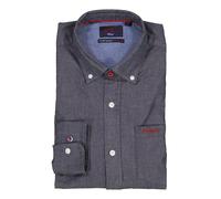 New Zealand Auckland (NZA) Shirt James Twill Melange Navy - Größe M Dunkelblau M