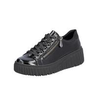 Plateausneaker RIEKER Gr. 38, schwarz Damen Schuhe Sneaker Freizeitschuh, Halbschuh, Schnürschuh mit Plateausohle (44977909-38)