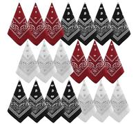 NACHLYNN 20 Stück Bandana Damen Herren,Bandana kopftuch Herren Paisley Muster Headwear Haar Schal Ansatz Handgelenk Kopf Biker kopftücher für damen (20, Burgunderrot, Weiß, Schwarz)
