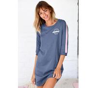 Nachthemd ARIZONA, Damen, Gr. 32/34, N-Gr, blau (blau, meliert), Single Jersey, Graumeliert (Obermaterial): 90% Baumwolle, 10% Polyester. Obermaterial: 60% Baumwolle, 40% Polyester, figurumspielend ku
