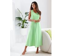 Nachthemd ASCAFA "Nachthemd", Damen, Gr. 40/42, Normalgrößen, grün (reseda), 50% Baumwolle, 50% Modal, Spitze:26% Polyamid, 74% Viskose, rn% 2 Teile mit untersch. Material, unifarben, Kleider Nachthem