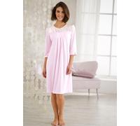 Nachthemd ASCAFA "Nachthemd", Damen, Gr. 44/46, Normalgrößen, rosa (rosé), 50% Baumwolle, 50% Modal, geblümt, gemustert, unifarben, Kleider Nachthemd (583439-44) rosé