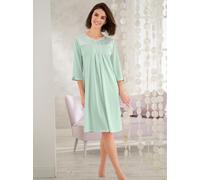 Nachthemd ASCAFA "Nachthemd", Damen, Gr. 48/50, Normalgrößen, grün (mint), 50% Baumwolle, 50% Modal, geblümt, gemustert, unifarben, Kleider Nachthemd (881838-48) mint