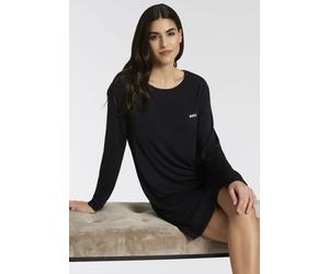 Nachthemd BOSS "Element", Damen, Gr. XXL, N-Gr, schwarz 001, Jersey, Obermaterial: 95% Viskose, 5% Elasthan, normal, Rundhals, Bündchen, Kleider Nachthemd (27570813-XXL) schwarz 001