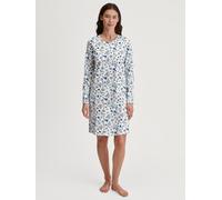 Nachthemd CALIDA "Blooming Nights", Damen, Gr. S (40/42), N-Gr, blau (riviera blau), Single Jersey, Obermaterial: 100% Baumwolle, bequem kniefrei, Rundhals, Kleider Nachthemd, Allover-Print, Pure Cott