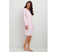 Nachthemd CALIDA "Blooming Nights", Damen, Gr. XS (36/38), N-Gr, fragrant lila, Single Jersey, Obermaterial: 100% Baumwolle, bequem kniefrei, Rundhals, Kleider Nachthemd, Allover-Print, Pure Cotton, L