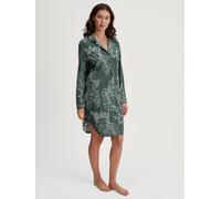Nachthemd CALIDA "Favourites Glow", Damen, Gr. L (48/50), N-Gr, grün (deep emerald grün), Single Jersey, Obermaterial: 50% Baumwolle, 50% Modal (TENCEL™), bequem kniefrei, V-Ausschnitt, Kleider Nachth
