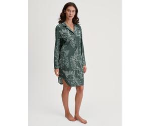 Nachthemd CALIDA "Favourites Glow", Damen, Gr. S (40/42), N-Gr, deep emerald grün, Single Jersey, Obermaterial: 50% Baumwolle, 50% Modal (TENCEL™), bequem kniefrei, V-Ausschnitt, Kleider Nachthemd, Kn