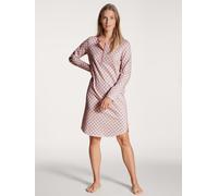 Nachthemd CALIDA "Lovely Nights", Damen, Gr. XL (52/54), N-Gr, rosa (rose bud), Obermaterial: 100% Baumwolle, gemustert, comfort fit ca. Mitte Oberschenkel, Rundhals, Kleider Nachthemd, weich, Pure Co