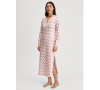 Nachthemd CALIDA "Midnight Flowers", Damen, Gr. XS (36/38), N-Gr, pearl blush, Interlock, Obermaterial: 100% Baumwolle, loose fit knöchelfrei, Rundhals, Kleider Nachthemd, Knopfleiste, Heavy Interlock