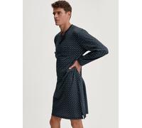 Nachthemd CALIDA "Relax Streamline", Herren, Gr. L (52/54), N-Gr, blau (saphir blau), Interlock, Obermaterial: 100% Baumwolle, casual, normal kniefrei, Rundhals, Langarm, Kleider, seitliche Schlitze,