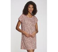 Nachthemd, Damen, Gr. 36/38, N-Gr, schwarz (rosa, schwarz, gemustert), Single Jersey, Obermaterial: 100% Baumwolle, VIVANCE DREAMS BY LASCANA, gemustert, Basic, Basic mini, Rundhals, angeschnitten, Kl