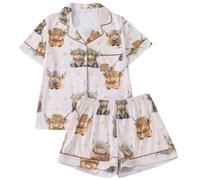 Nachthemd Damen Kurzarm Seidennachthemd Langes Weiß Pyschama Leinen Leoparden Studio 6XL Rollkragen Schönes Weihnachtsnachthemd Beige Polyester Halbarm Sportlich Mint Damenmorgenmäntel L Bride