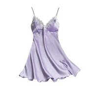 Nachthemd Damen Sexy Angenehm Schlafshirt Curvy Erotische Nachtwäsche Kurz Babydoll Oversize Satin Nachthemd Bequem Stilvolle