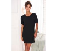 Nachthemd FRENCH CONNECTION, Damen, Gr. 32/34, N-Gr, schwarz, Single Jersey, Obermaterial: 62% Polyester, 33% Viskose, 5% Elasthan, unifarben, loose fit mini, Rundhals, Kleider Nachthemd, mit großem L
