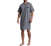 Nachthemd GÖTZBURG "Brooklyn" Gr. 50, N-Gr, blau (blau, mittel, minimal) Herren Kleider Nachthemden (78410915-50)