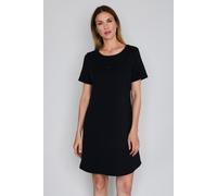 Nachthemd JOOP "Cosy", Damen, Gr. 42, N-Gr, schwarz, Jersey, Obermaterial: 95% Baumwolle, 5% Elasthan, unifarben, comfort fit kniefrei, Rundhals, Kleider Nachthemd, Rundhalsausschnitt, kurzärmelig (95