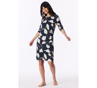 Nachthemd langarm Blumen deep blue sea - Comfort Nightwear 44
