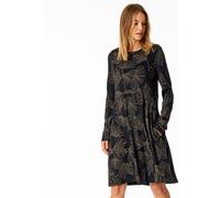 Nachthemd langarm Interlock Ginkgo schwarz - Modern Nightwear 40