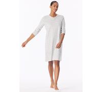 Schiesser Damen Nachthemd Casual Essentials Single‑Jersey langarm silbergrau meliert Größe 44