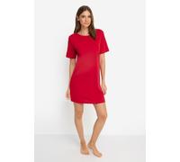 Nachthemd LSCN BY LASCANA, Damen, Gr. 36/38, N-Gr, rot bedruckt, Single Jersey, Obermaterial: 50% Baumwolle, 50% Viskose, bedruckt, unifarben, lässig geschnitten mini, Rundhals, abgesteppt, Kleider Na