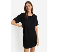 Nachthemd LSCN BY LASCANA, Damen, Gr. 40/42, N-Gr, schwarz bedruckt, Single Jersey, Obermaterial: 50% Baumwolle, 50% Viskose, bedruckt, unifarben, lässig geschnitten mini, Rundhals, abgesteppt, Kleide