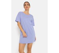 Nachthemd LSCN BY LASCANA, Damen, Gr. 48/50, N-Gr, lila (blau), Single Jersey, Obermaterial: 50% Baumwolle, 50% Viskose, bedruckt, lässig geschnitten mini, Rundhals, abgesteppte Kante, Kleider Nachthe