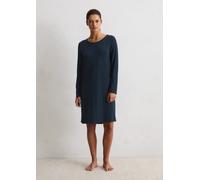 Nachthemd MARC O'POLO, Damen, Gr. L, N-Gr, blau (dunkelblau), Jersey, Obermaterial: 92% Modal, 8% Elasthan, lässig geschnitten kniefrei, Rundhals, Kleider Nachthemd, Rundhalsausschnitt, langärmelig, l