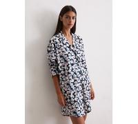 Nachthemd MARC O'POLO, Damen, Gr. S, N-Gr, blau, Single Jersey, Obermaterial: 100% Baumwolle, bequem kniefrei, V-Ausschnitt, Kleider Nachthemd, Single-Jersey Qualität, leicht, Brusttasche (87166131-S)