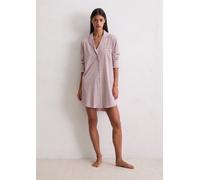 Nachthemd MARC O'POLO, Damen, Gr. S, N-Gr, mauve, Single Jersey, Obermaterial: 100% Baumwolle, bequem kniefrei, V-Ausschnitt, Kleider Nachthemd, Single-Jersey Qualität, leicht, Brusttasche (46966369-S