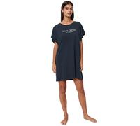 Nachthemd MARC O'POLO "Mix & Match Cotton-Woven", Damen, Gr. XS (34), N-Gr, blau (schwarz navy), Jersey, Obermaterial: 100% Baumwolle, bedruckt, unifarben, oversize ca. Mitte Oberschenkel, Rundhals, a