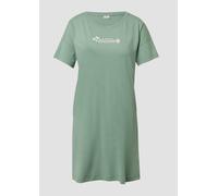 Nachthemd S.OLIVER, Damen, Gr. 40/42, N-Gr, grün, Single Jersey, Obermaterial: 50% Baumwolle, 50% Viskose, unifarben, Basic, kurz, Rundhals, Kleider, Mit kleinem Fromtprint (82234612-40) grün