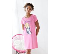Nachthemd PEANUTS, Damen, Gr. 40/42, N-Gr, pink (pink bedruckt), Single Jersey, Obermaterial: 100% Baumwolle, bedruckt, unifarben, kurz, Rundhals, eingesetzt, Kleider Nachthemd, mit Peanuts Druck (958
