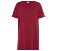 Nachthemd S.OLIVER, Damen, Gr. 36/38, N-Gr, bordeaux, Single Jersey, Obermaterial: 50% Baumwolle, 50% Viskose, unifarben, Basic, loose fit mini, Rundhals, abgesteppt, Kleider Nachthemd, mit kleinem He