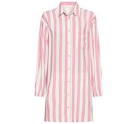 Nachthemd S.OLIVER, Damen, Gr. 38, N-Gr, mauve gestreift, Web, Obermaterial: 100% Viskose, gestreift, oversize kurz, V-Ausschnitt, elastischer Bund mit innenliegendem Gummizug, Kleider Nachthemd, mit
