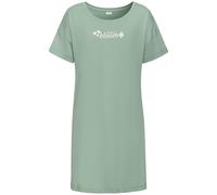 Nachthemd S.OLIVER, Damen, Gr. 40/42, N-Gr, grün, Single Jersey, Obermaterial: 50% Baumwolle, 50% Viskose, unifarben, Basic, kurz, Rundhals, Kleider Nachthemd, mit kleinem Frontprint (82234612-40) grü