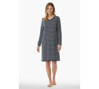 Schiesser Damen Langarm Weiche Baumwolle Bigshirt Mit Taschen - Nightwear Nachthemd, Nachtblau_181745, 38 EU