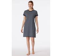 Schiesser Nachthemd Casual Essentials Damen 100% Baumwolle Kurzarm Nachtblau Größe 50