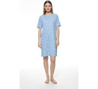 Mey Nachthemd Flower Meadow – Damen, 100% Baumwolle, Interlock, knielang, Rundhals – Blue Silk 42