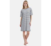 Nachthemd TOM TAILOR, Damen, Gr. 44, N-Gr, weiß, mittel, ringel, Single Jersey, Obermaterial: 95% Baumwolle, 5% Elasthan, bequem knielang, Rundhals, gerader Abschluss, Kleider Nachthemd, gestreift, kn