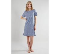 Nachthemd TOM TAILOR, Damen, Gr. 46, N-Gr, blau (blau, mittel, punkte), Single Jersey, Obermaterial: 100% Baumwolle, Kleider Nachthemd, Single Jersey Qualität (99378565-46) blau, mittel, punkte
