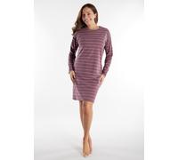 Nachthemd TOM TAILOR "Sitia", Damen, Gr. 46 (XXXL), N-Gr, lila (lila, mittel, streifen), Obermaterial: 95% Baumwolle, 5% Elasthan, bequem knielang, Rundhals, gerader Abschluss, Kleider Nachthemd, knie