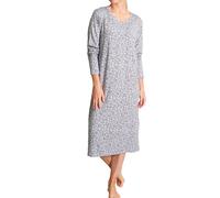 Nachthemd TOM TAILOR "Victoria", Damen, Gr. 38M, N-Gr, grau (grau, mittel, allover), Single Jersey, Obermaterial: 95% Viskose, 5% Elasthan, animal-print, gemustert, bequem wadenlang, Rundhals, Kleider